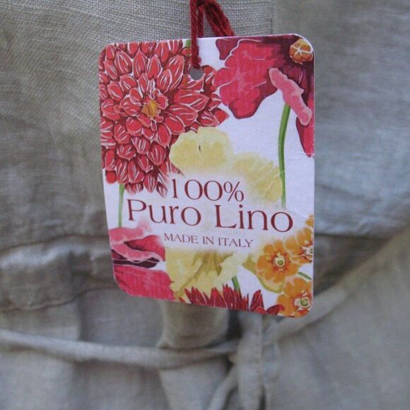 NWT Pure Lino 100% Linen V Neck Midi Dress S M L XL - Picture 9 of 10